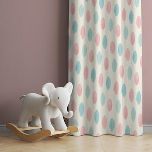 Watercolor Dots Baby Boy Room Curtains Nursery Curtains Window Curtains Baby Room Curtains