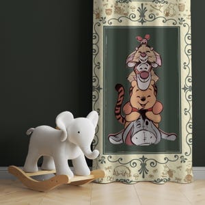 Winnie the Pooh Bear Nursery Curtains, Winnie the Pooh Nursery Decor, Kids Bedroom Curtains, Window Curtains, Nursery Curtains,Gift for Baby