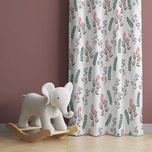 Watercolor Wild Florals Baby Girl Room Curtain Nursery Curtains Window Curtains Baby Room Curtains Flower Nursery