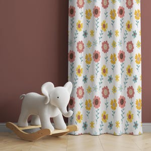 Watercolor Wild Florals Baby Girl Room Curtain Nursery Curtains Window Curtains Baby Room Curtains Flower Nursery