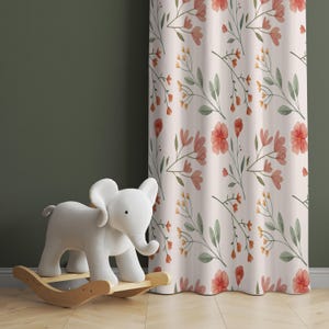 Watercolor Wild Florals Baby Girl Room Curtain Nursery Curtains Window Curtains Baby Room Curtains Flower Nursery