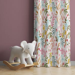 Watercolor Wild Florals Baby Girl Room Curtain Nursery Curtains Window Curtains Baby Room Curtains Flower Nursery