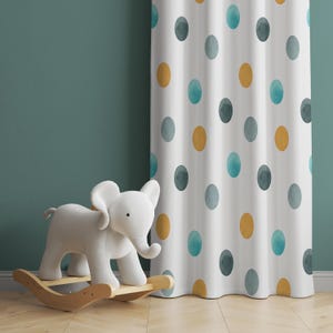 Watercolor Dots Baby Boy Room Curtains Nursery Curtains Window Curtains Baby Room Curtains