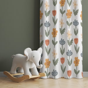 Wildflowers Baby Girl Room Curtain Nursery Curtains Window Curtains Kids Floral Curtains