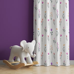 Rideaux pour chambre de bébé, fleurs sauvages, rideaux pour chambre de bébé, rideaux de fenêtre