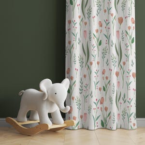 Watercolor Wild Florals Baby Girl Room Curtain Nursery Curtains Window Curtains Baby Room Curtains Flower Nursery