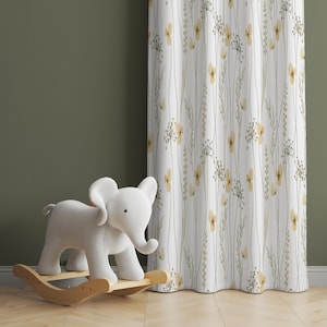 Watercolor Wild Florals Baby Girl Room Curtain Nursery Curtains Window Curtains Baby Room Curtains Flower Nursery