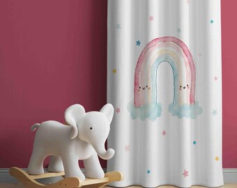 Nursery Curtains, Rainbow Decor Curtains, Rainbow Curtains, Baby Room Curtains, Window Curtains, Drape for Nursery Room, Children Curtains