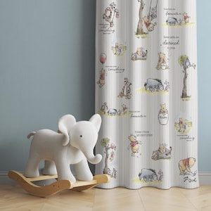 Winnie the Pooh Bear Nursery Curtains, Winnie the Pooh Nursery Decor, Kids Bedroom Curtains, Window Curtains, Nursery Curtains,Gift for Baby