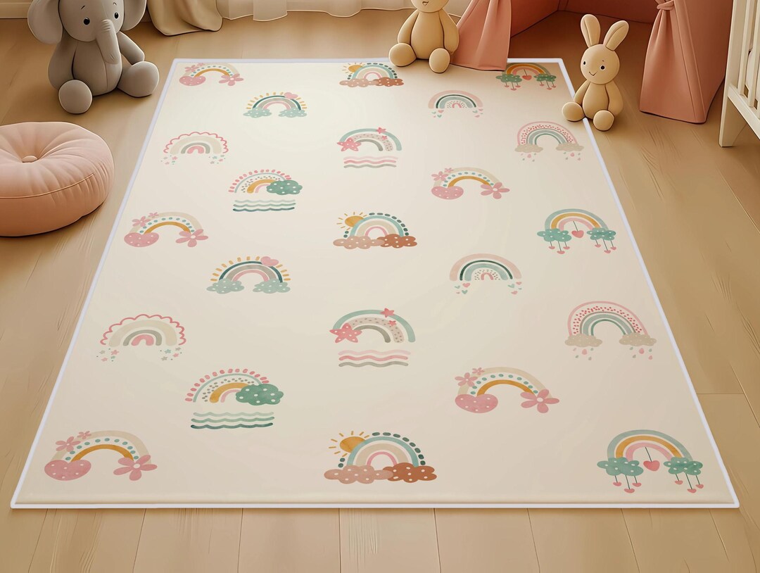 Baby Rooom Rugs Rainbow Baby Room Rug, Girls Nursery Rug, Washable Non Slip Soft Rug ...
