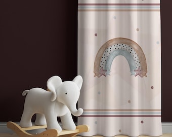 Cortina con estampado de arcoíris para habitación infantil, decoración de arcoíris para habitación de bebé, cortinas de arcoíris, cortinas para habitación de bebé, decoración de arcoíris para habitación de bebé