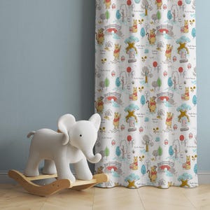 Winnie the Pooh Bear Nursery Curtains, Winnie the Pooh Nursery Decor, Kids Bedroom Curtains, Window Curtains, Nursery Curtains,Gift for Baby
