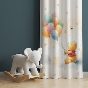 Winnie the Pooh Bear Nursery Curtains, Winnie the Pooh Nursery Decor, Kids Bedroom Curtains, Window Curtains, Nursery Curtains,Gift for Baby