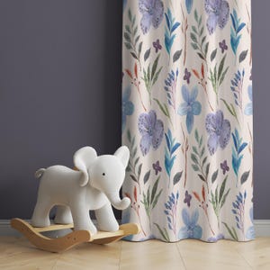 Watercolor Wild Florals Baby Girl Room Curtain Nursery Curtains Window Curtains Baby Room Curtains Flower Nursery