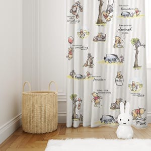 Winnie the Pooh Bear Nursery Curtains, Winnie the Pooh Nursery Decor, Baby Room Curtains, Window Curtains, Nursery Curtains, Gift for Baby