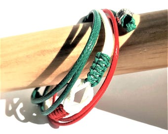Bracciale con bandiera italiana - Rosso, Bianco e Verde, Bracciale fatto a mano, Accessorio di beneficenza, Regalo significativo, Bracciale patriottico per donna