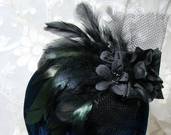 Black Rose and Feather Fascinator 14