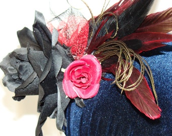 Black Rose and Feather Fascinator2