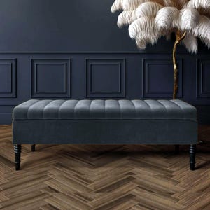 Safar Ottoman Storage Bench with Legs, Striped Upholstered Shoe Bench, Entry Hallway Bench, Rectangle Footstool, End of Bed Table