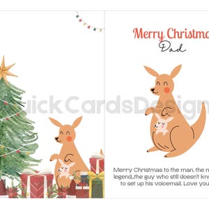 Weihnachtskarte, von der Tochter zum Vater, minimal, simple, druckbare Karte, digital, Feiertag, australische Weihnachten, Geschenk, lustig, Witz