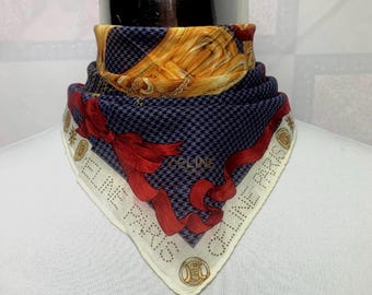 Vintage Celine Paris Handkerchief / Neckerchief / Bandana