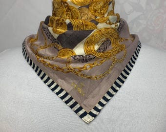 ヴィンテージシルクスカーフ、シャネルヴィンテージシルクスカーフ33 x