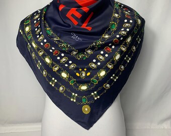 Vintage Chanel Paris Silk Scarf / Neckerchief / Neckwear / Muffler