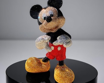 Mickey Mouse Pop Art Sculpture, Signed NOISYX Rhinestone Mickey, Luxury Crystal Figurine NFC Certified, Disney Collectible, Ltd Edition 3/15