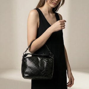 Bolso de piel italiana para cámara, bandolera con estampado de serpiente, bolso cuadrado de piel de pitón