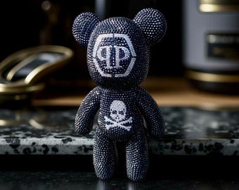 Handmade Rhinestone Bearbrick Sculpture, Luxury Pop Art Figurine