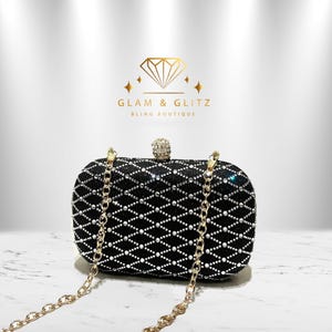 Pochette con strass da sera con chiusura metallica e cristalli, pochette da sposa, cerimonia, feste e matrimoni, borsa a tracolla