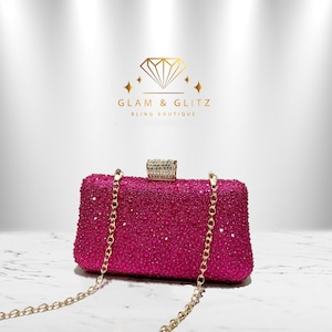 Pochette con strass da sera con chiusura dorata brillante, borsa da sposa, da cerimonia, feste, matrimoni, borsa a tracolla, regalo per lei