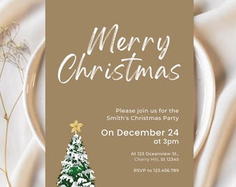 Editable Merry Christmas Invitation Mobile Christmas Invitation Holiday Party Invitation Editable Christmas Party Invitation, 019