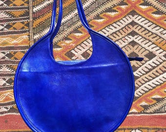 Genuine Leather Round Shoulder Bag: Fashion Handbag