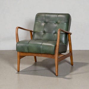 Mid century leather chair - Etsy 日本