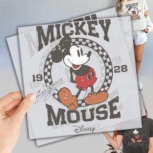 Disney Mickey Mouse Transfer: Vintage 1928 Design (Heat Press Ready)