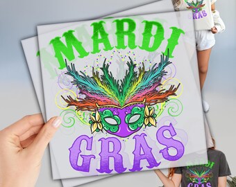 Mardi Gras DTF Transfer, Ready to Press, Direct To Film, Heat Press Transfer, Mardi Gras Carnival DTF, New Orleans Dtf