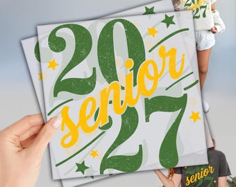 Custom Senior 2027 Heat Transfer - Happy First Day School Design