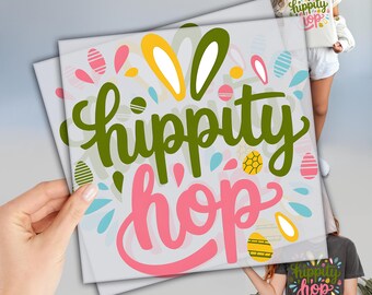 Hippity Hop DTF Transfer, Easter Day Dtf, Ready to Press DTF Transfer, Heat Press Transfer, Easter Bunny Dtf, Gift For Easter Day
