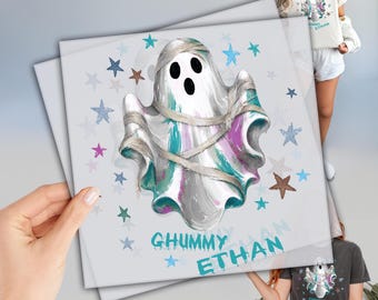 Personalized Halloween Design, Ghost Mummy Heat Press, Custom Name DTF Transfer
