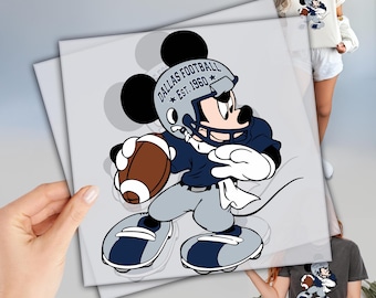 Dallas DTF, Mickey Football DTF, Football Vibes DTF, Iron on Transfer Football, Football Ready to Press Vinyl, Iron On T-Shirt Transfers