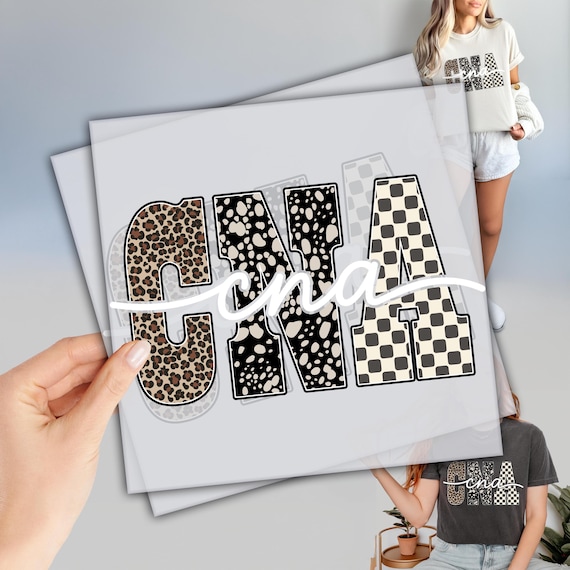 Leopar CNA Nurse DTF Transfer, Ready For Press Heat Transfers,