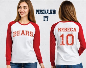 Personalized Jersey Retro Heat Transfer, Custom Team DTF (2 pieces)