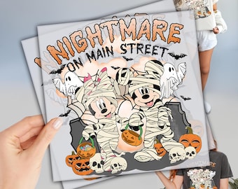 Nightmare Dtf, Mickey And Friends Halloween Ready to Press DTF Transfers, Ghost Halloween Dtf, Halloween Gift, Spooky Season Dtf,