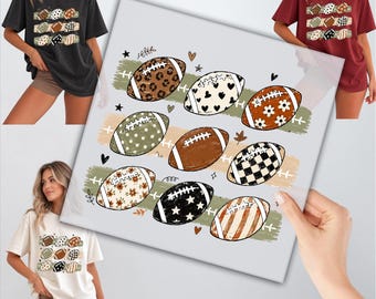 Stripes Football Fall DTF Transfer: Autumn Balls Shirt Design (Heat Press)