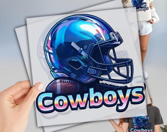 Cowboys DTF, Football Helmet DTF, Football Vibes DTF, Iron on Transfer Football, Football Ready to Press Vinyl, Iron On T-Shirt Transfers