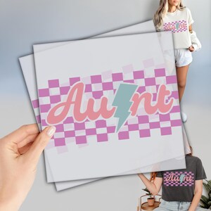 Retro Aunt DTF Transfer, Custom Heat Transfer, New Aunt Gift, DTF Transfers Ready to Press, High Quality Transfer, Dtf prints, Full Color