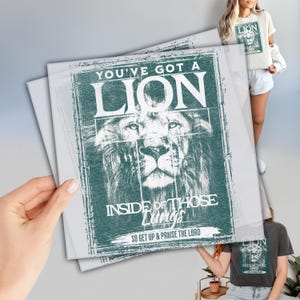 Lion Football DTF Transfer, Green (Heat Press Ready, Single Piece)