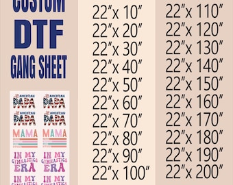 Ready to Press Custom DTF Gangsheet For T-shirt Makers, Custom DTF Print, Wholesale Dtf Print, Heat Press Transfer, Bulk Dtf Transfer