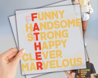 Funny Father DTF, Handsome, Strong Dtf, Ready to Press DTF Transfers, Gift For Dad, Fathers Day Dtf, Direct To Film, Dad Birthday Gift